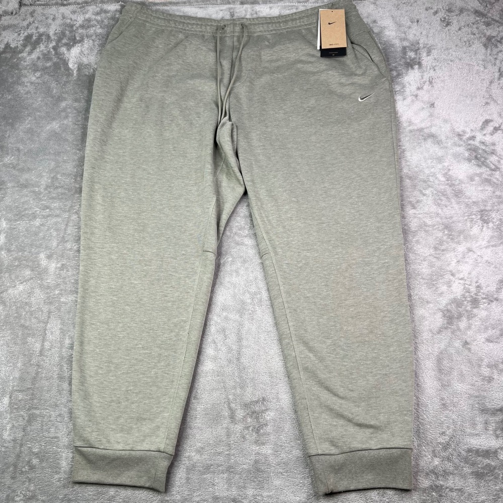 Nike Dri-FIT Training Joggers Mens 2XL Gray Solid Tapered Cuffed Sweatpants